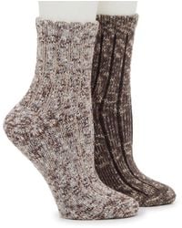 BEARPAW - Space Dye Anklet Ankle Socks 2 Pack - Lyst