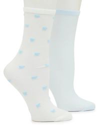 Steve Madden - Bow Sheer Crew Socks 2 Pack - Lyst