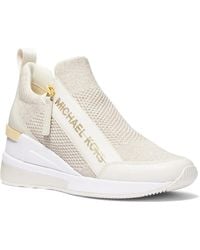 MICHAEL Michael Kors - Michael Kors Willis Metallic Stretch Knit Trainer - Lyst