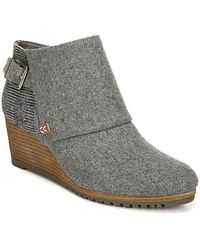 dr scholl's gray wedge booties
