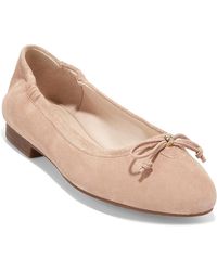 Cole Haan Leather Keira Ballet Flat in Soft Silver Leather 