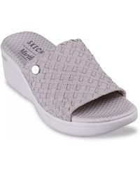 Skechers - X Martha Stewart Pier Lite Bamboo Wedge Sandal - Lyst