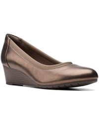 Clarks Mallory Berry Wedge Pump - Brown