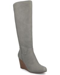 Journee Collection - Langly Wide Calf Wedge Boot - Lyst