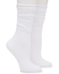 Steve Madden - Ribbed Slouch Crew Socks 2 Pack - Lyst