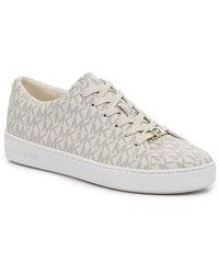 MICHAEL Michael Kors 'keaton' Leather Sneakers in White | Lyst