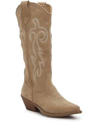 steve madden leia buckle western boot