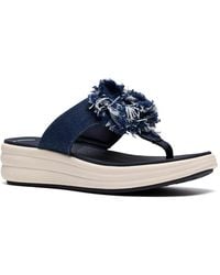 Clarks - Wide Width Cloudsteppers Drift Rose Wedge Sandal - Lyst