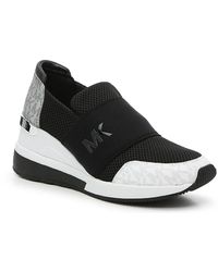 michael kors felix scuba and embossed leather sneaker