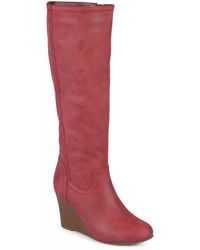 Journee Collection - Langly Wide Calf Wedge Boot - Lyst