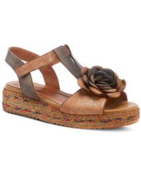 NEW Women's Spring Step Star-MBR Brown Slides with Wedge Heel