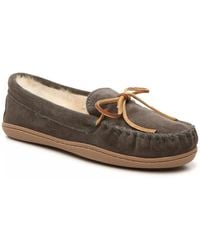 Minnetonka - Wide Width Sheepskin Hard Moccasin Slipper - Lyst