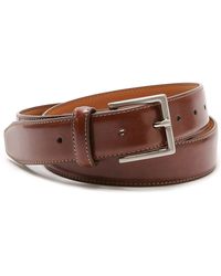 Vince Camuto Edge Stitched Leather Belt - Brown