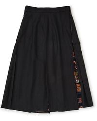 Ferragamo - Pleated Midi Skirt - Lyst