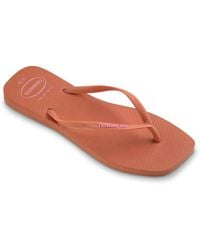 Havaianas - Slim Square Logo Metallic Flip Flop - Lyst