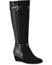 White Mountain - Cheers Tall Shaft Wide Calf Wedge Boot - Lyst