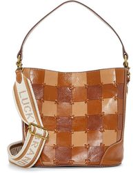 Lucky Brand - Cali Checkered Leather Bucket Bag - Lyst