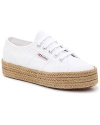 Superga Rubber Chunky Heel Espadrilles In White Lyst