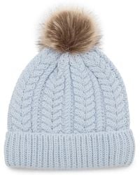 FireSide - Chunky Knit Pom Beanie - Lyst