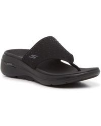 Skechers - Go Walk Arch Fit Glam Wedge Sandal - Lyst