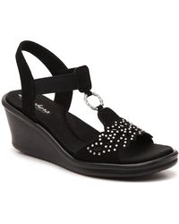 skechers white wedge sandals