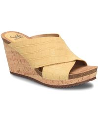 Yellow Wedge sandals for Women | Lyst