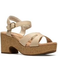 Clarks - Nerisa Twist Round Toe Wedge Sandals - Lyst