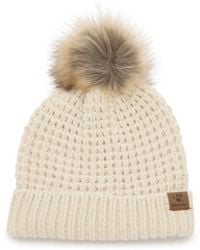 BEARPAW - Waffle Chenille Pom Beanie - Lyst