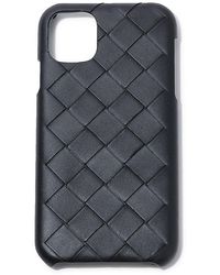 Bottega Veneta Woven Leather Iphone 11 Case - Blue