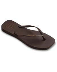 Havaianas - Slim Square Logo Metallic Flip Flop - Lyst