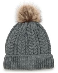 FireSide - Chunky Knit Pom Beanie - Lyst