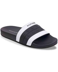 tommy hilfiger slides black and white