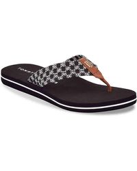 tommy hilfiger women's black flip flops