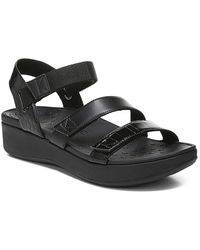 Vionic Leather Jacey Wedge Slip-on in Navy (Blue) - Lyst