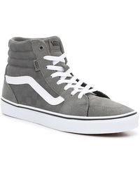 men's gray high top vans