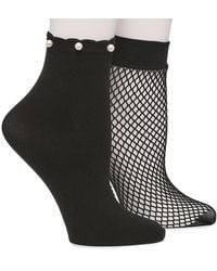 Mix No 6 - Fishnet Pearl Ankle Socks - Lyst