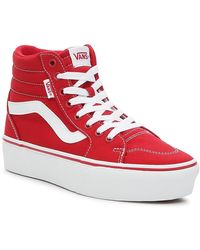 red vans platform sneakers