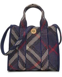 Burberry - Mini Knit Check Satchel - Lyst