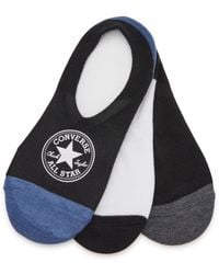Converse - Flat Knit No Show Socks 3 Pack - Lyst