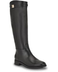 Guess - Zoro Leather Riding Boots Regular Wide Calf - Lyst