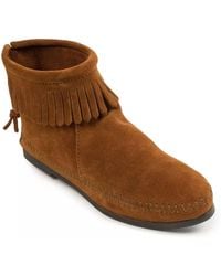 Minnetonka - Back Zip Hardsole Bootie - Lyst