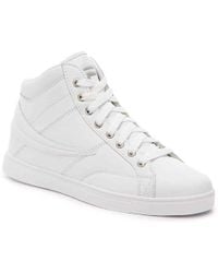 all white fila high tops