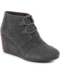 grey toms wedge booties