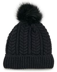 FireSide - Chunky Knit Pom Beanie - Lyst