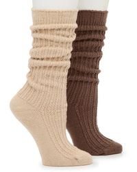 Steve Madden - Chunky Slouch Crew Socks 2Pk - Lyst
