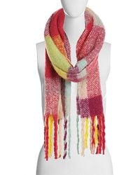 White Steve Madden Womens Touch of Tribal Infinity Loop Gauze Scarf
