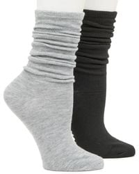 Steve Madden - Solid Slouch Crew Socks 2 Pack - Lyst