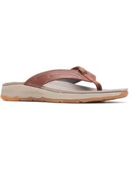 hush puppies men's rebound leather flip flops thong sandals