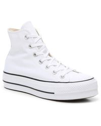 white leather platform converse