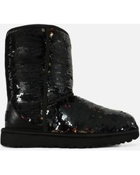 classic short sequin boot black